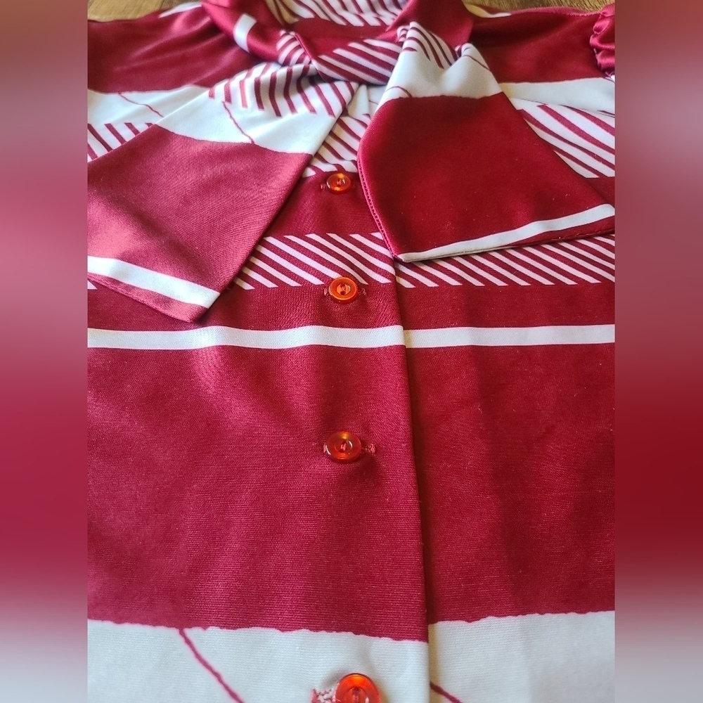 Vintage red & white striped blouse - Picture 2 of 5